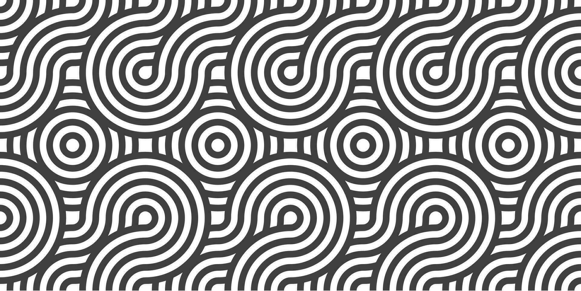 Abstract lines geometric seamless pattern. Rounded pattern. Vector repeat endless fabric background.