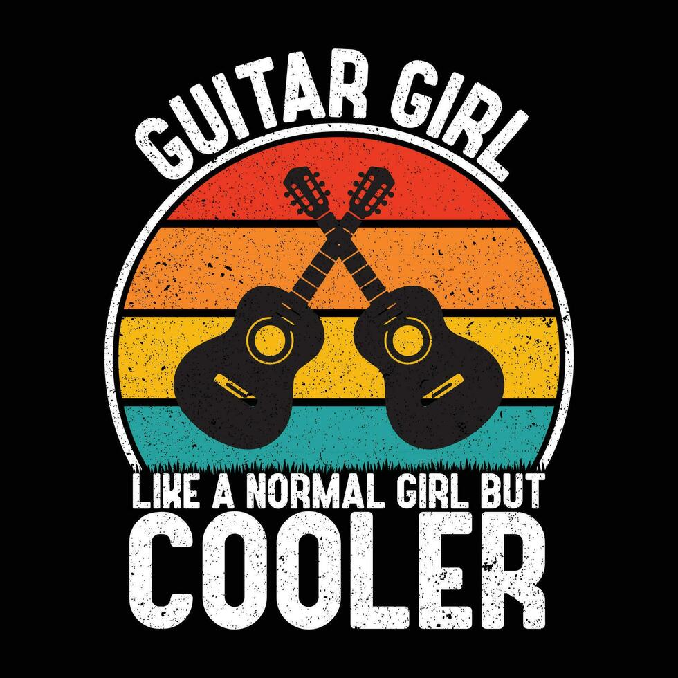 Guitar Girl like a normal Girl but cooler vector