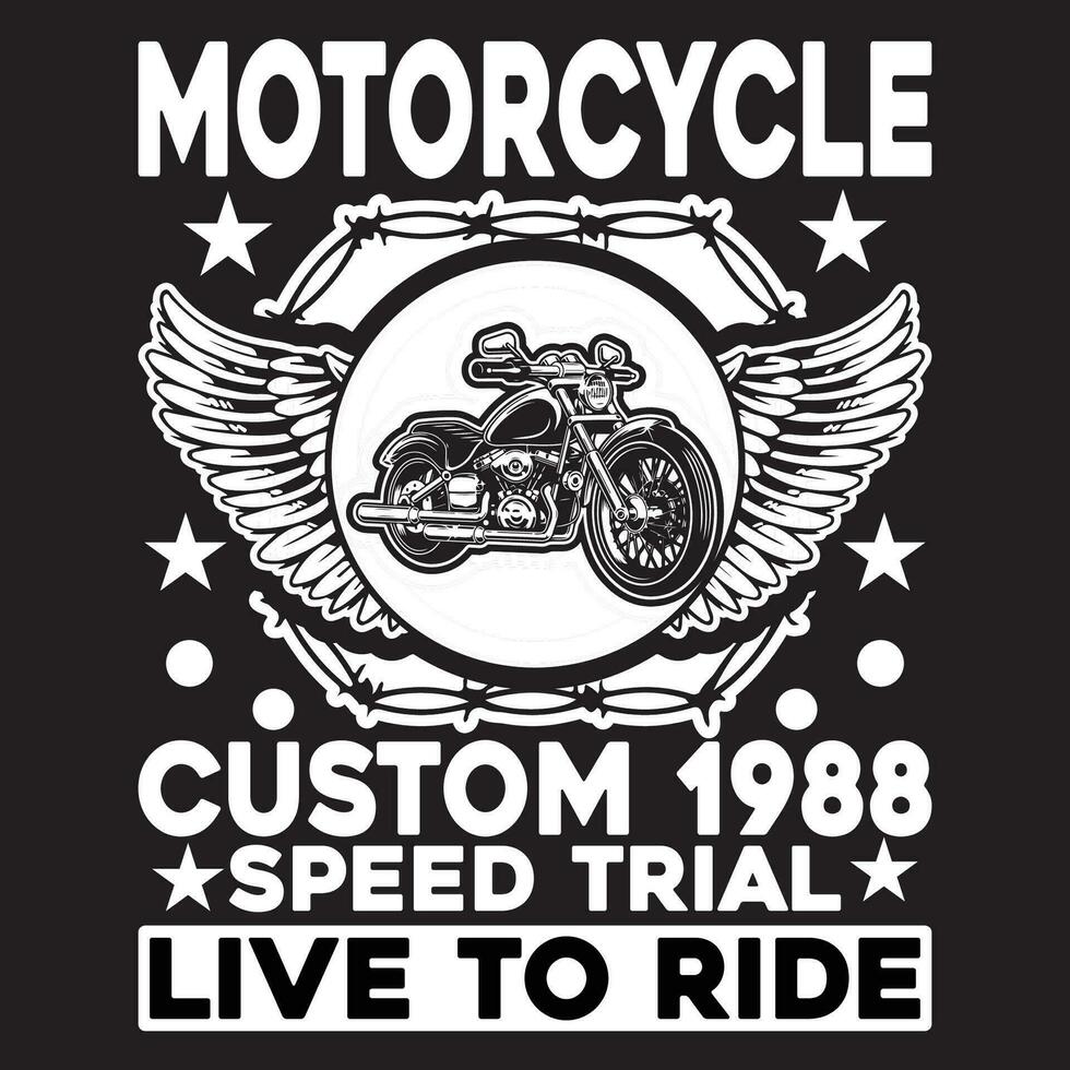 motorcycle custom 1988 speed trial live to ride vector