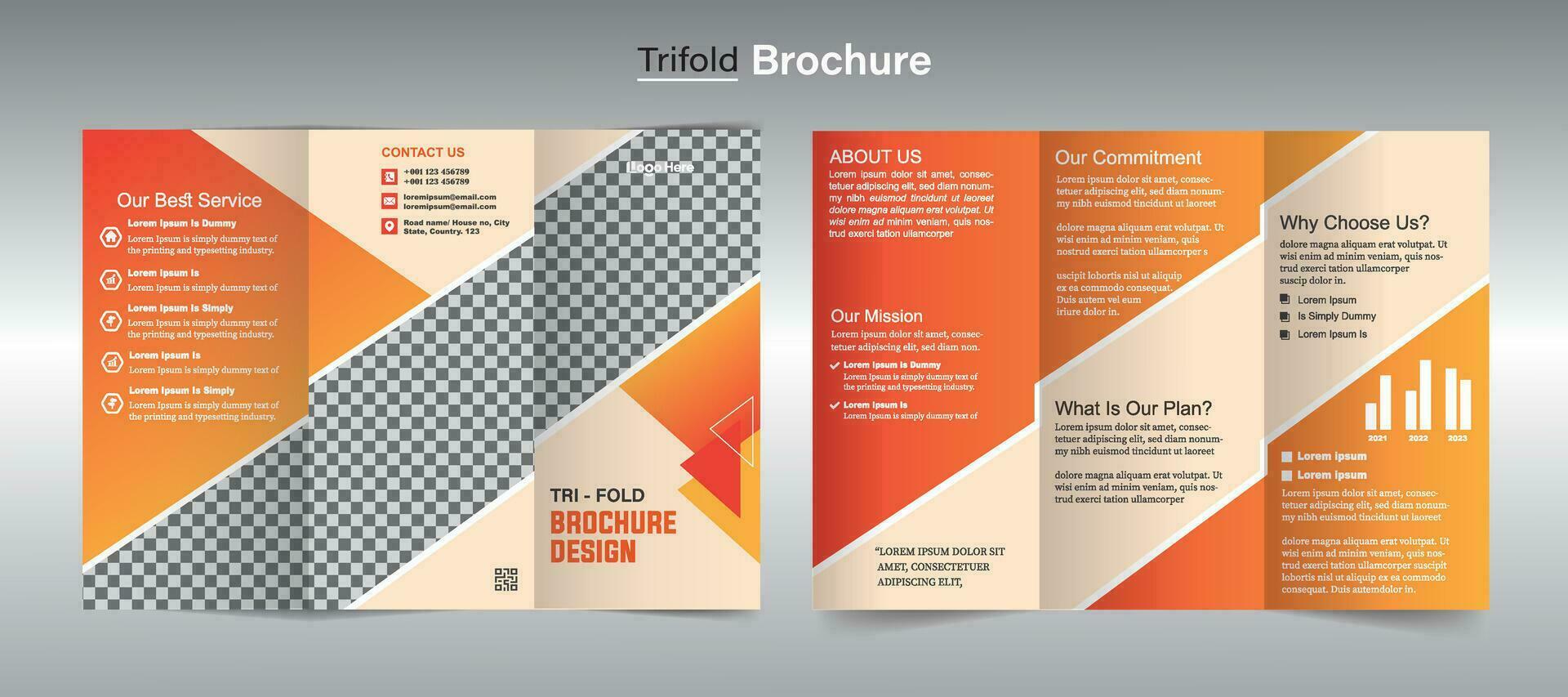 Corporate Trifold Brochure Template vector