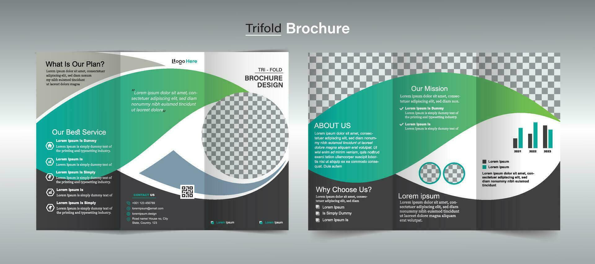 Corporate Trifold Brochure Template vector