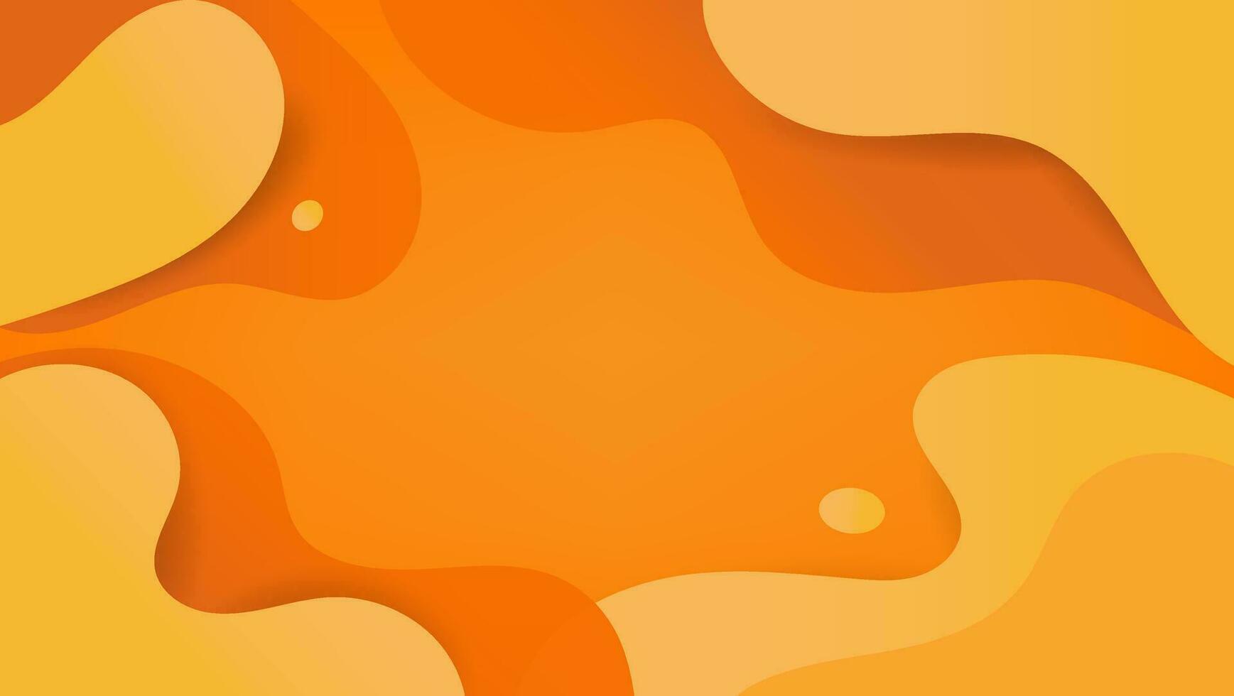 abstract orange background with bubbles and waves. vector