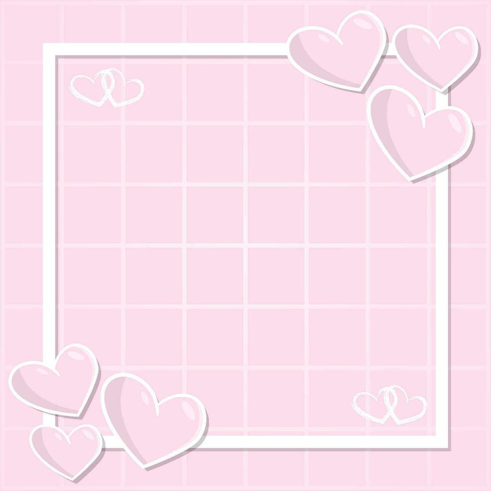 valentine day frame cute color love february hype style template blank text area background design vector