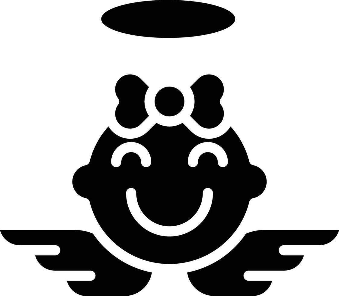 Little baby angel solid and glyph vector illustration