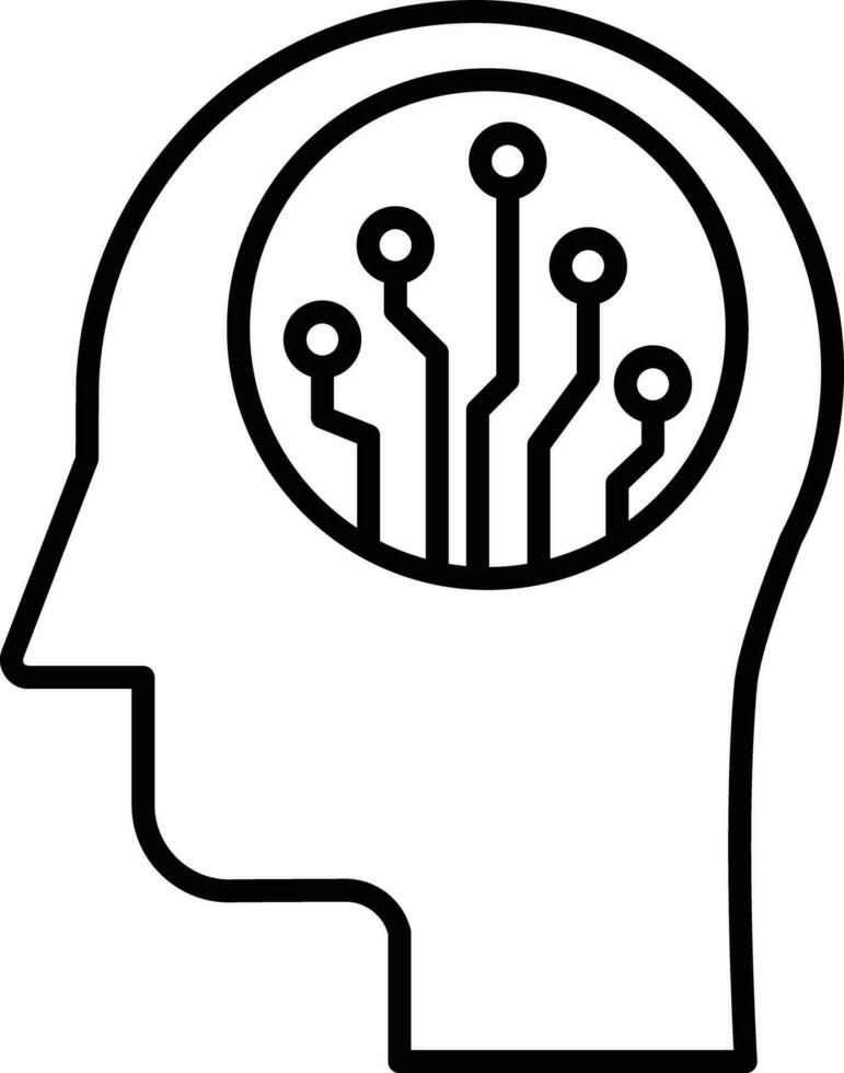 Head chip Outline vector illustration icon
