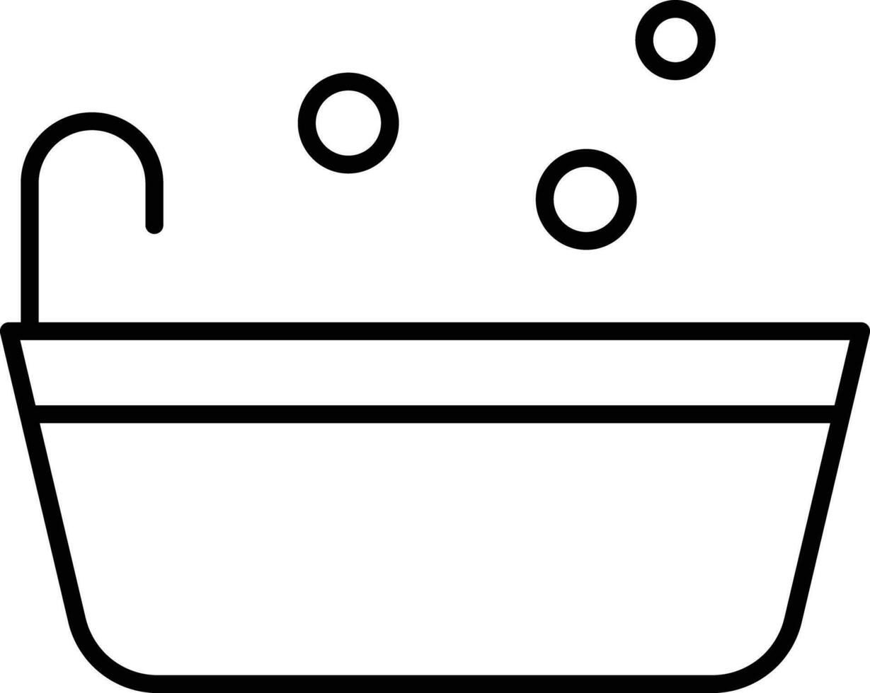 bañera tina contorno vector ilustración icono