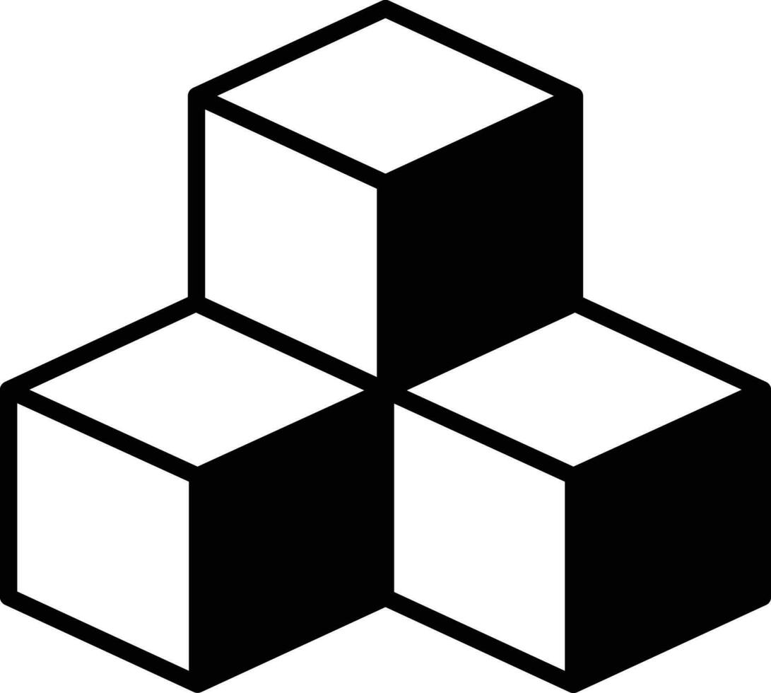 cubes solid glyph vector illustration