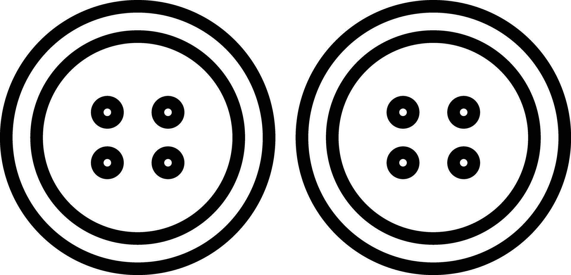 Cloth Button Outline vector illustration icon