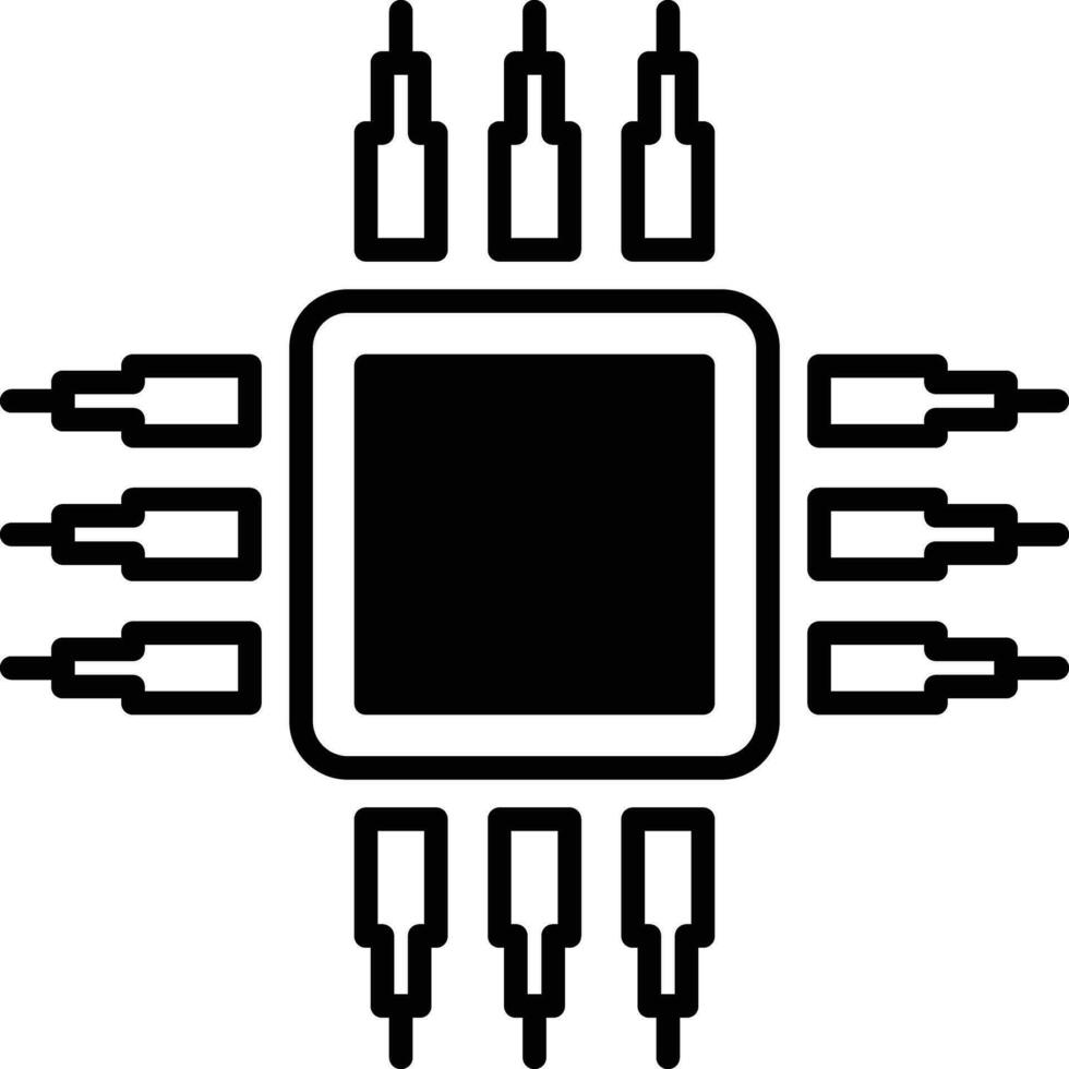 Nano chip solid glyph vector illustration