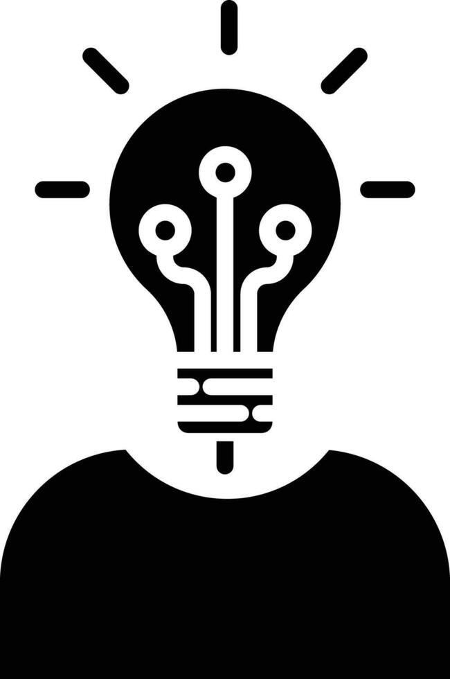 Human robot solid and glyph vector illustration