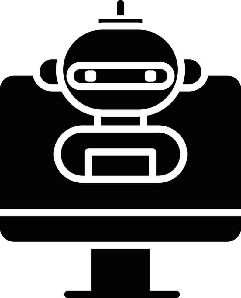 Computer bot solid and glyph vector illustration 34986323 Vector Art at ...