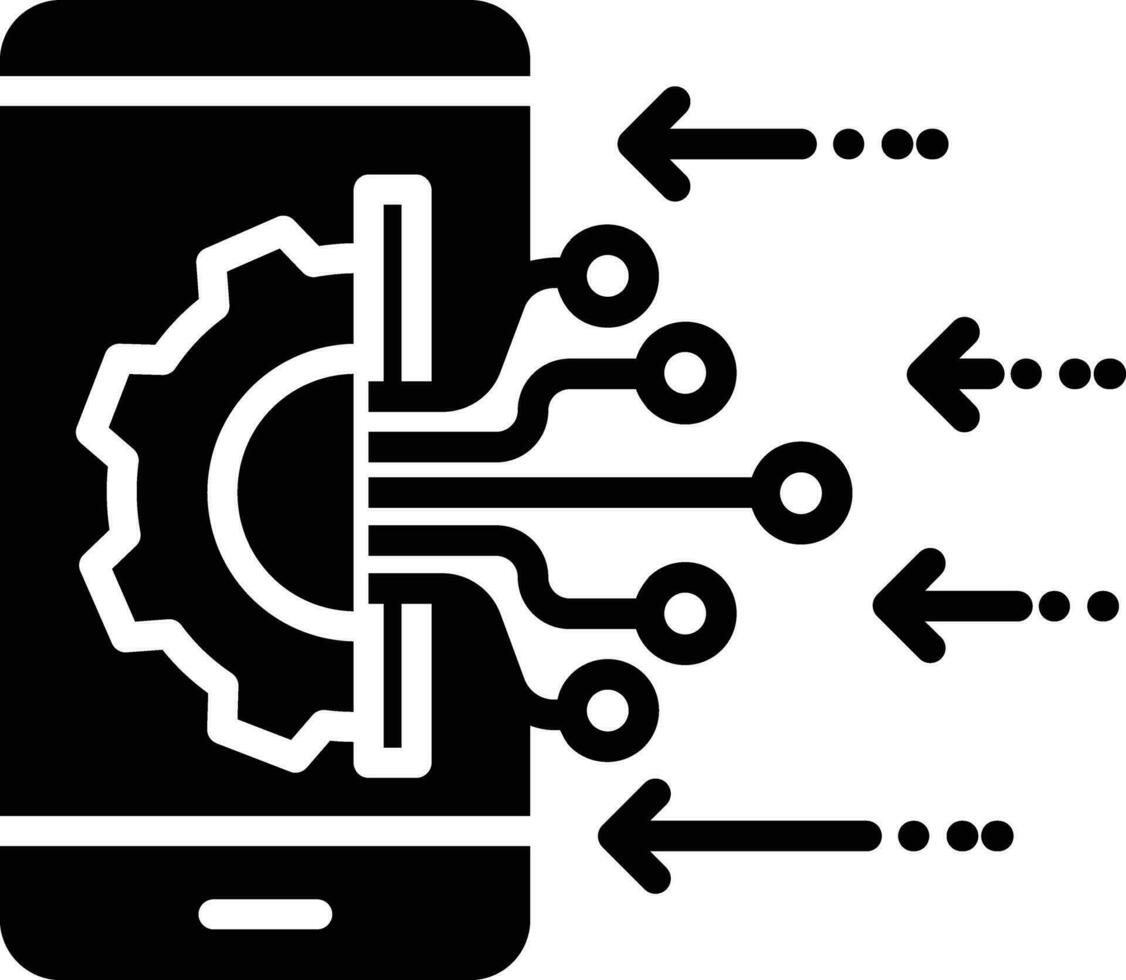 Mobile settings solid and glyph vector illustration