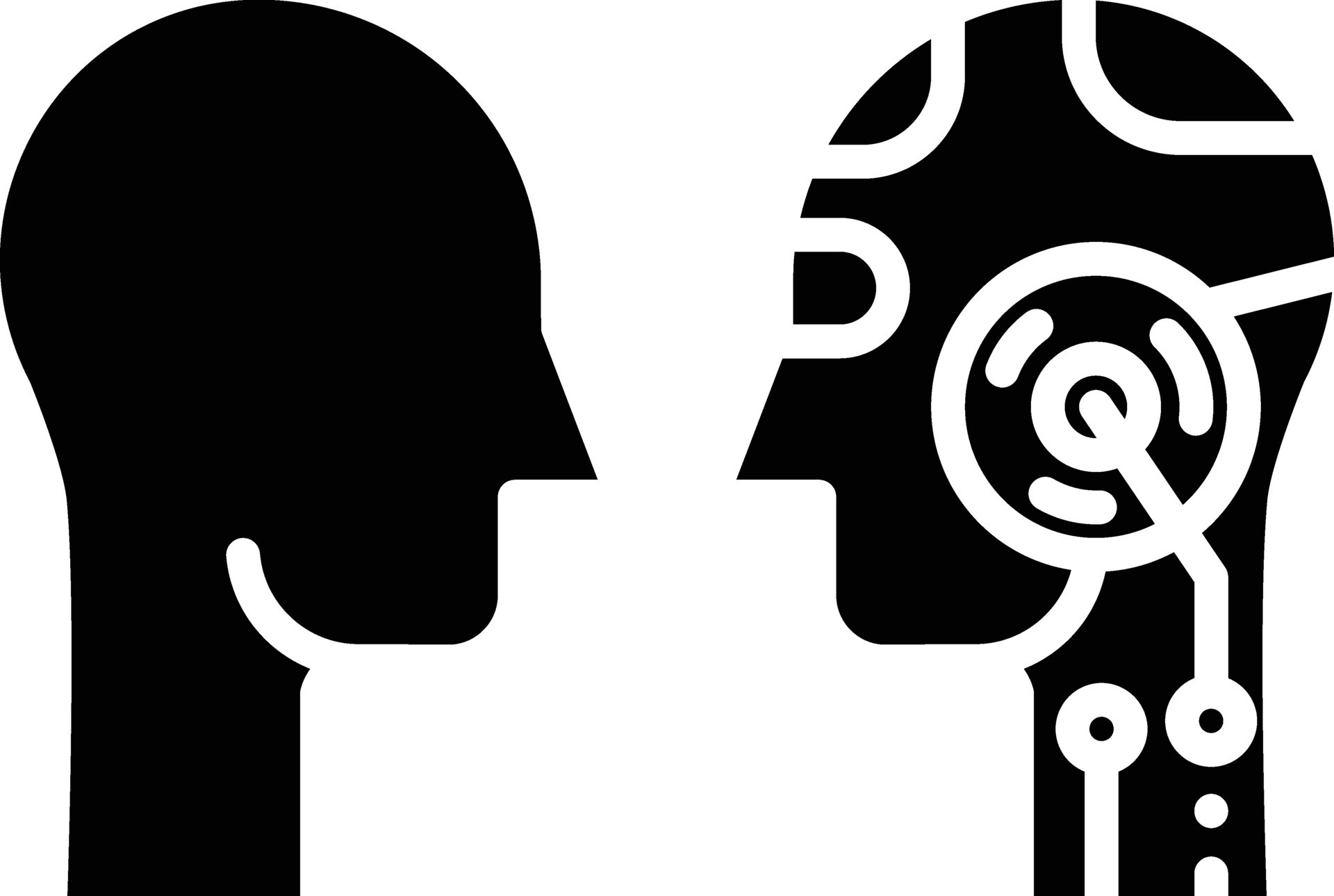 Human and Robot solid and glyph vector illustration 34986329 Vector Art