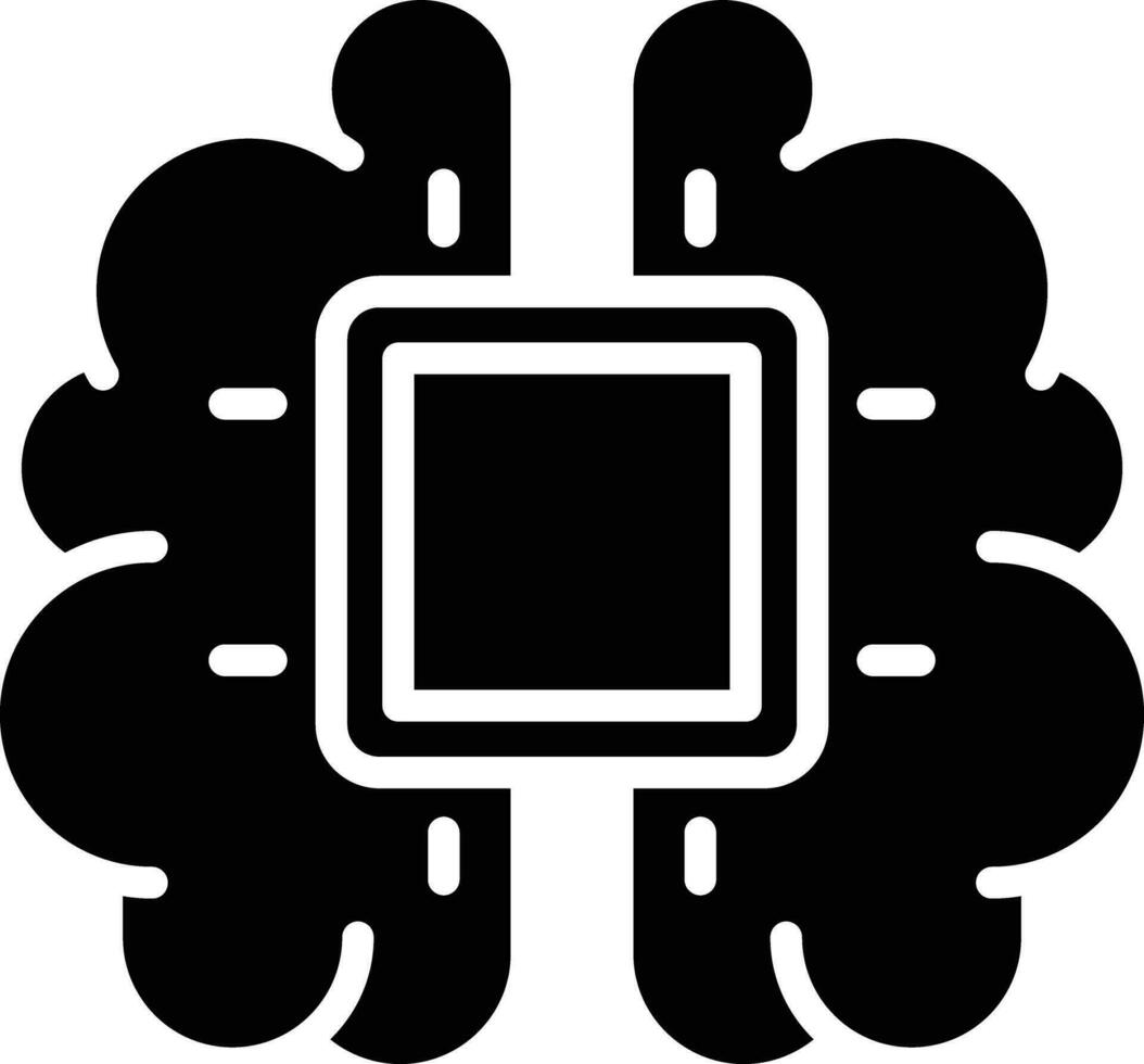 Machine Learning solid and glyph vector illustration