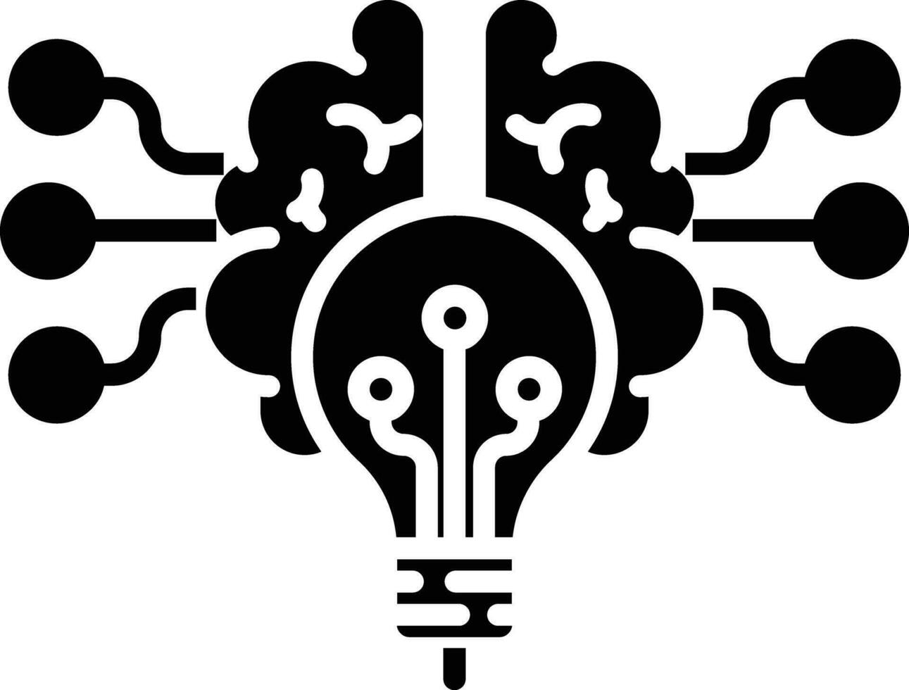 Brain Idea solid and glyph vector illustration