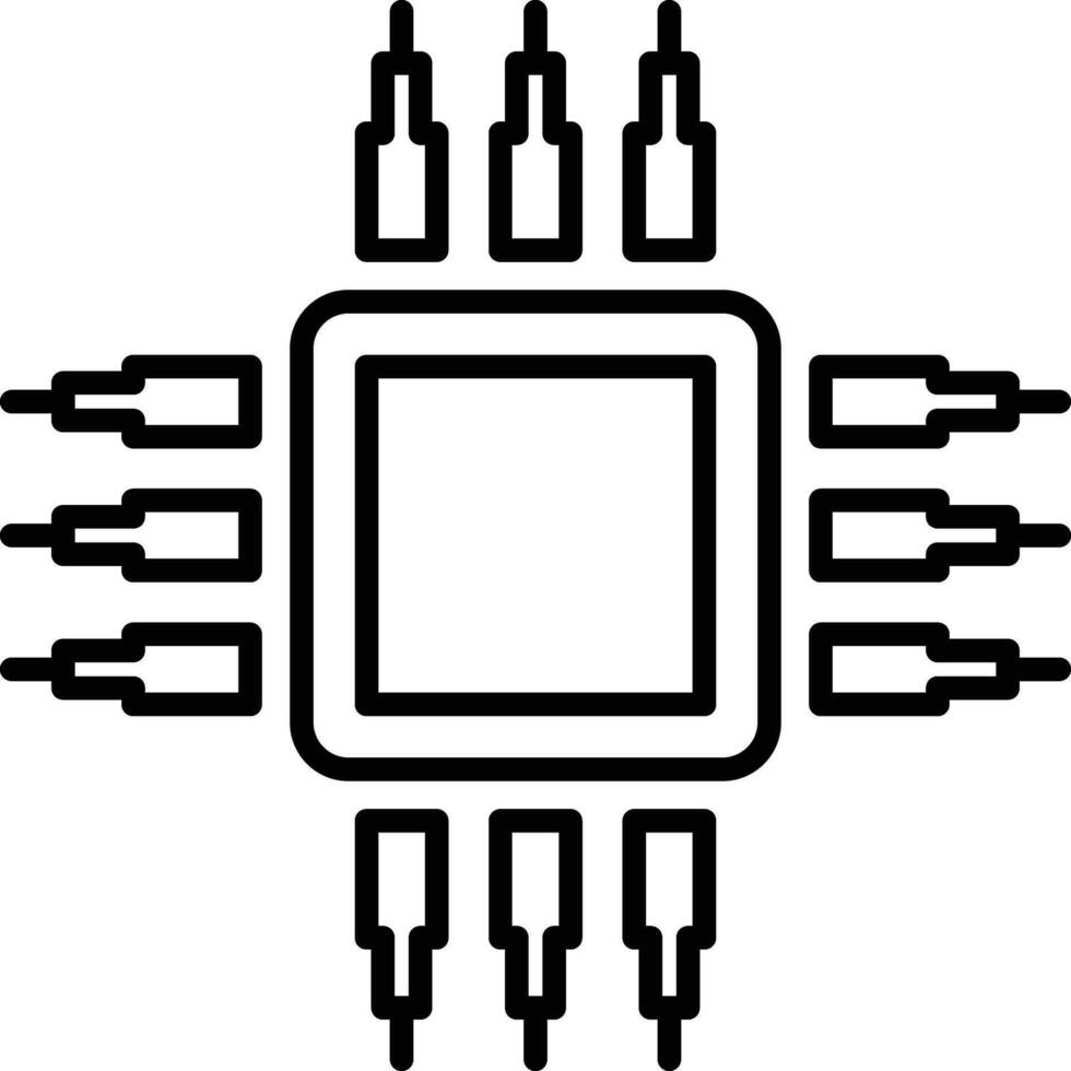 Nano chip Outline vector illustration icon