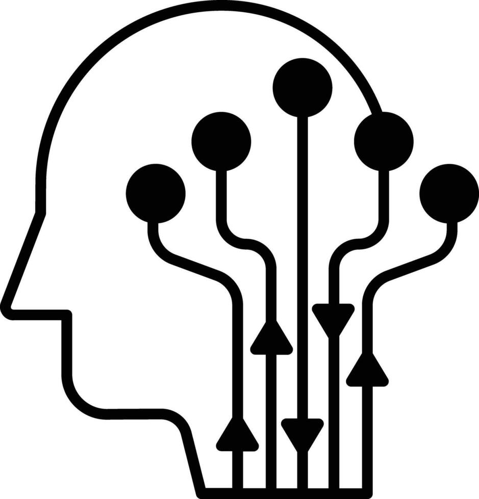 Human Technology solid glyph vector illustration