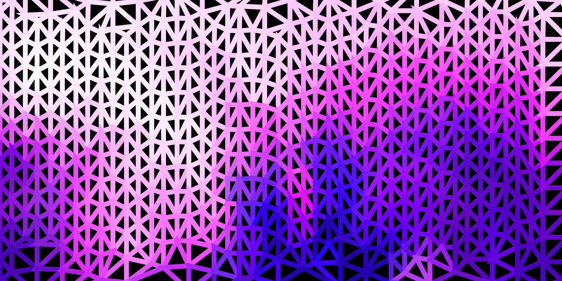 Dark purple, pink vector abstract triangle background.