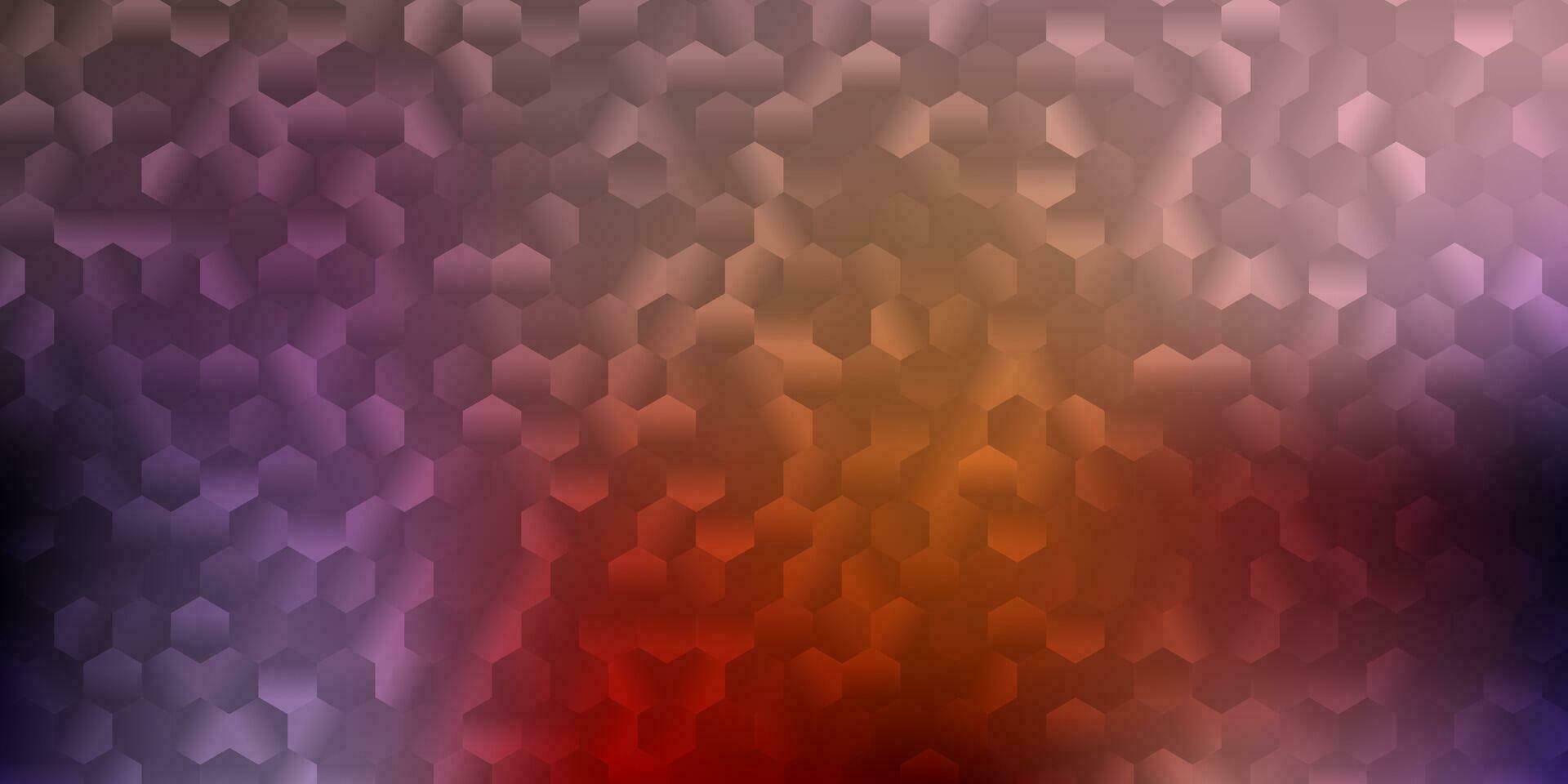 Light purple, pink vector texture with colorful hexagons.