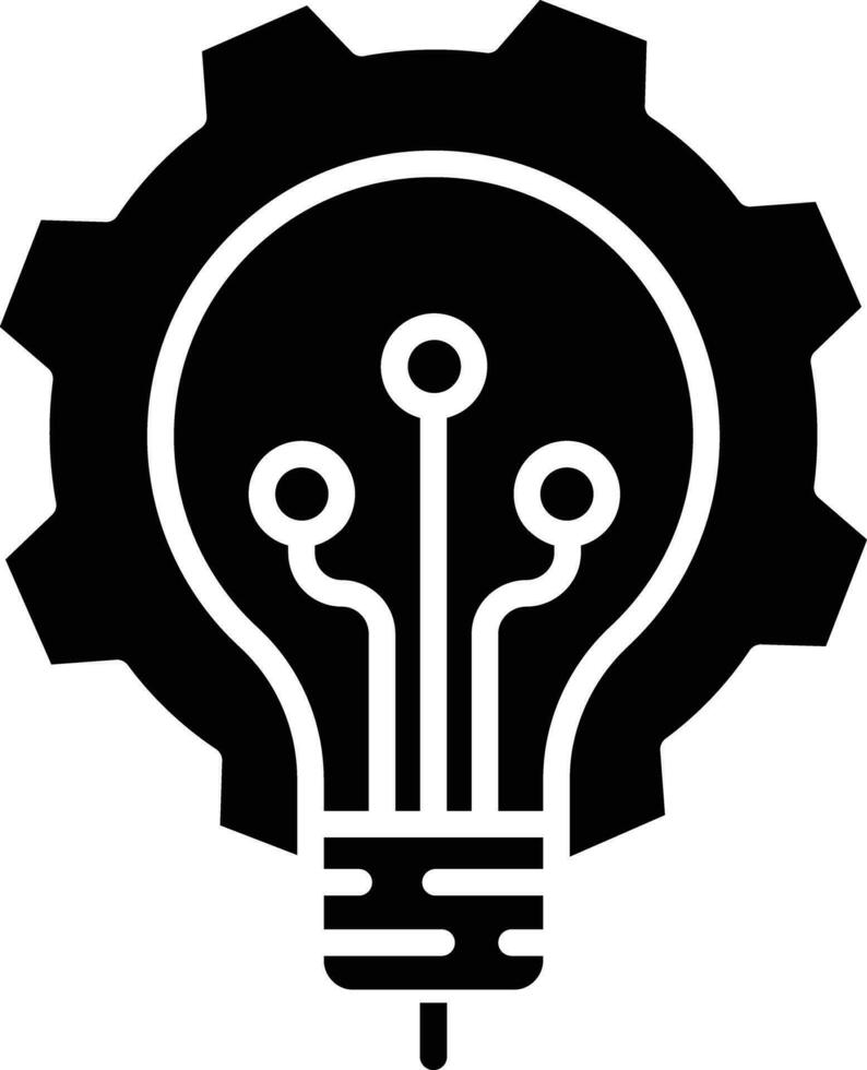Process idea technology solid and glyph vector illustration