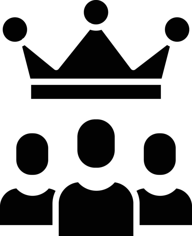 Customers king solid and glyph vector illustration