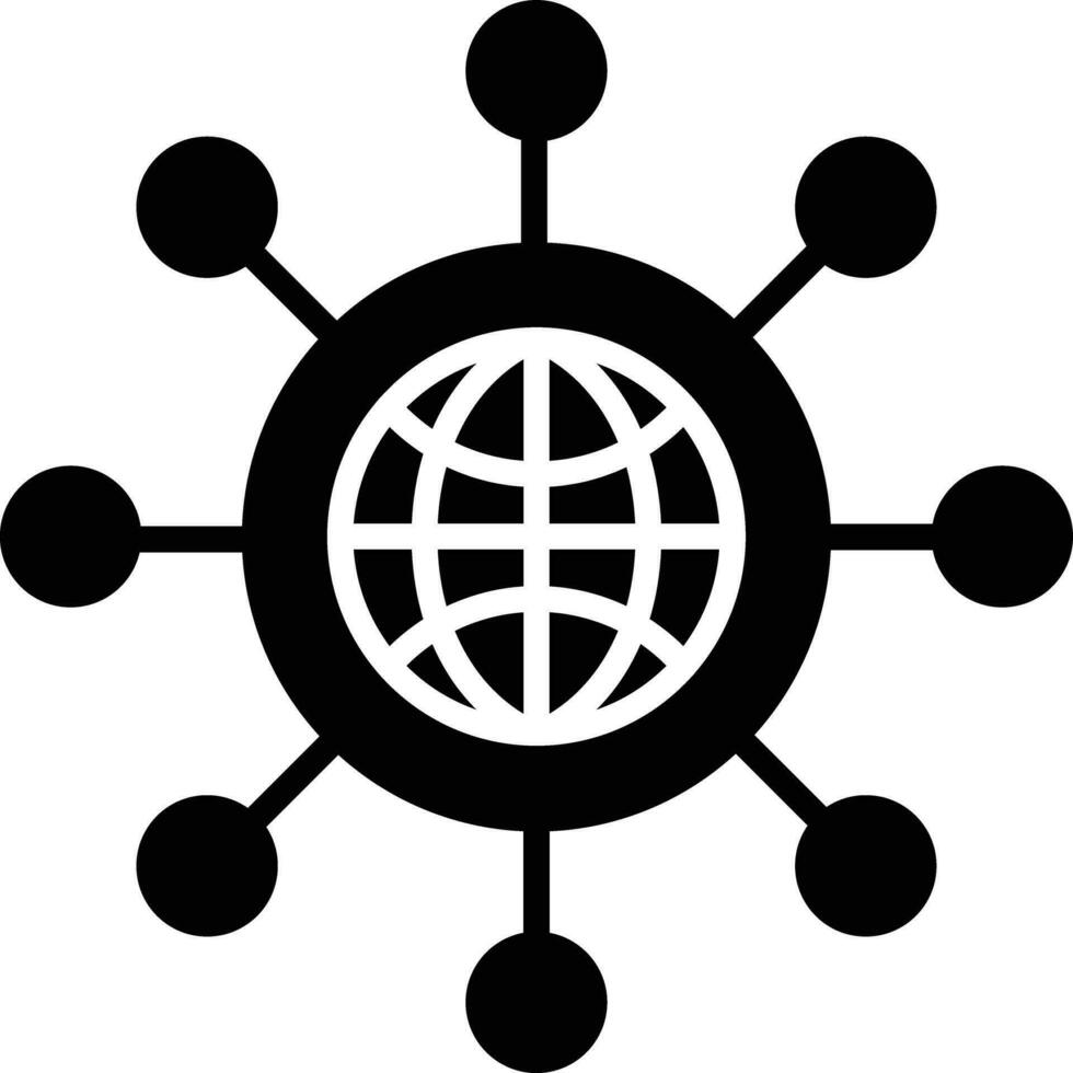 Global reach solid and glyph vector illustration
