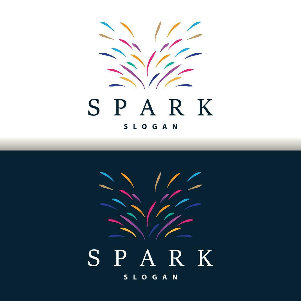 Firework Logo, Modern Abstract Design Simple Colorful Spark, Vector Template Illustration