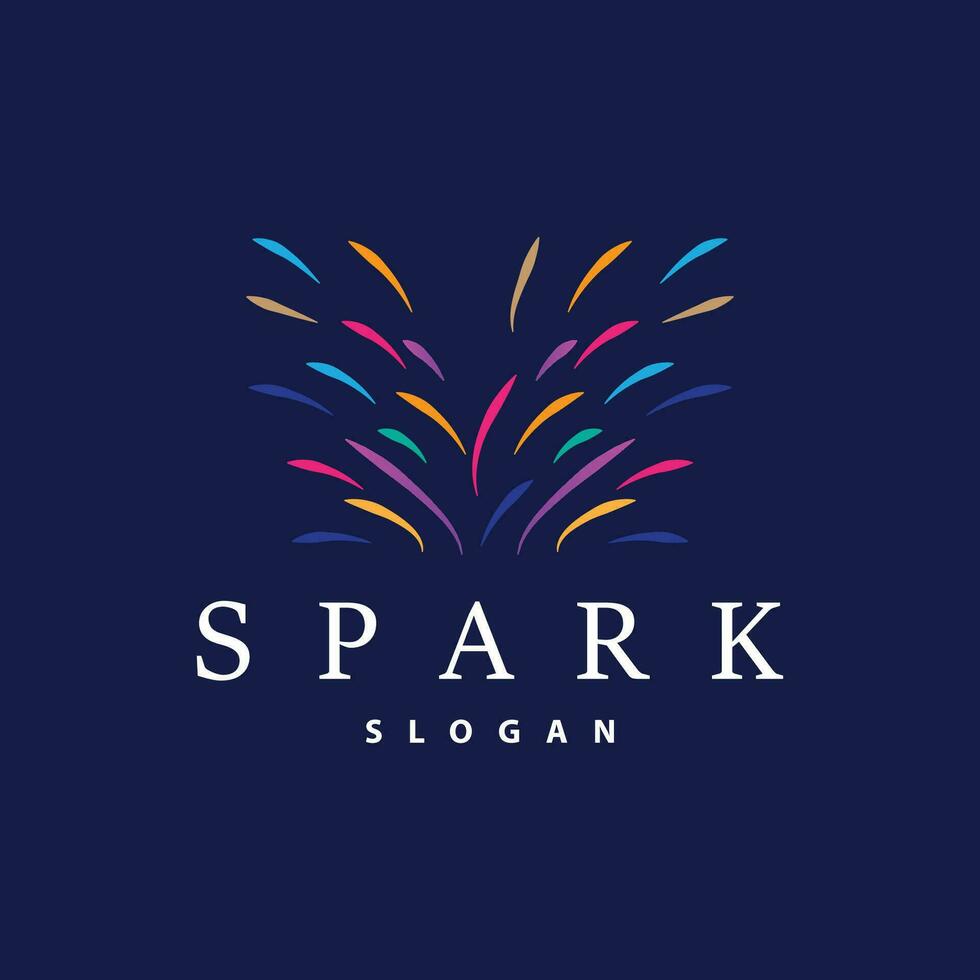 Firework Logo, Modern Abstract Design Simple Colorful Spark, Vector Template Illustration