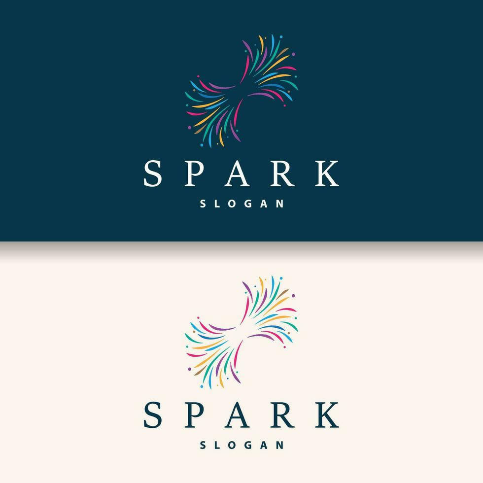 Firework Logo, Modern Abstract Design Simple Colorful Spark, Vector Template Illustration