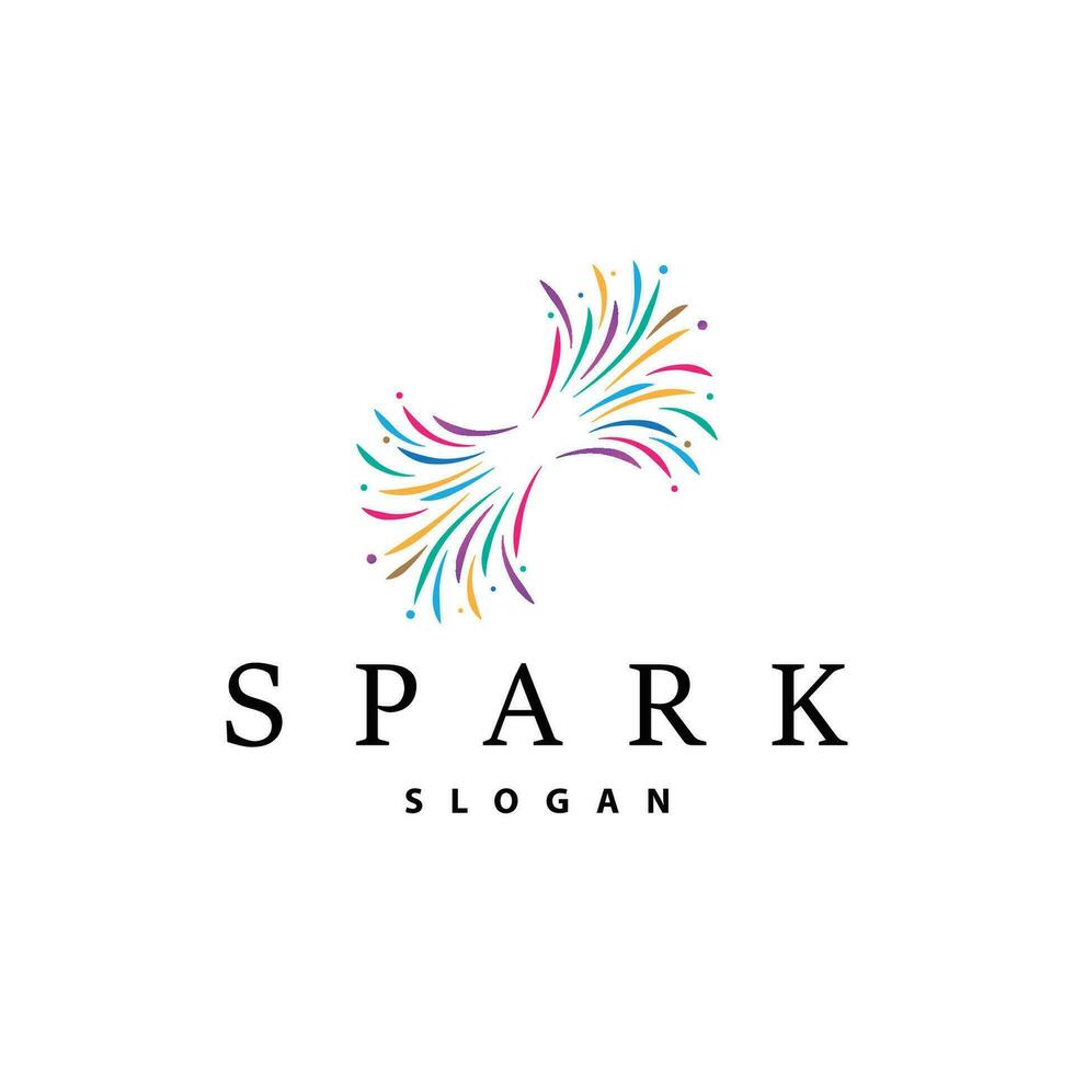 Firework Logo, Modern Abstract Design Simple Colorful Spark, Vector Template Illustration