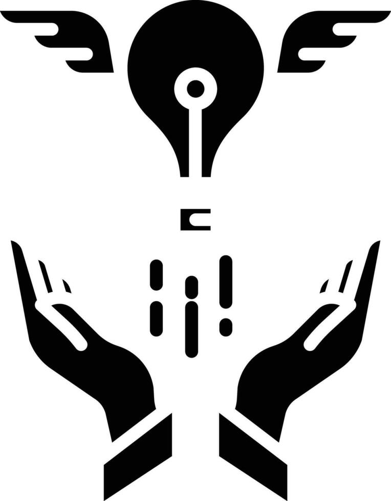 Idea flying solid and glyph vector illustration