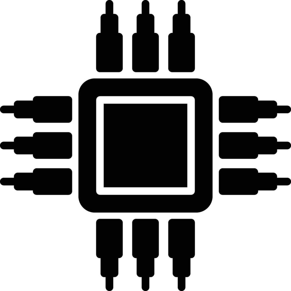 Nano chip solid and glyph vector illustration
