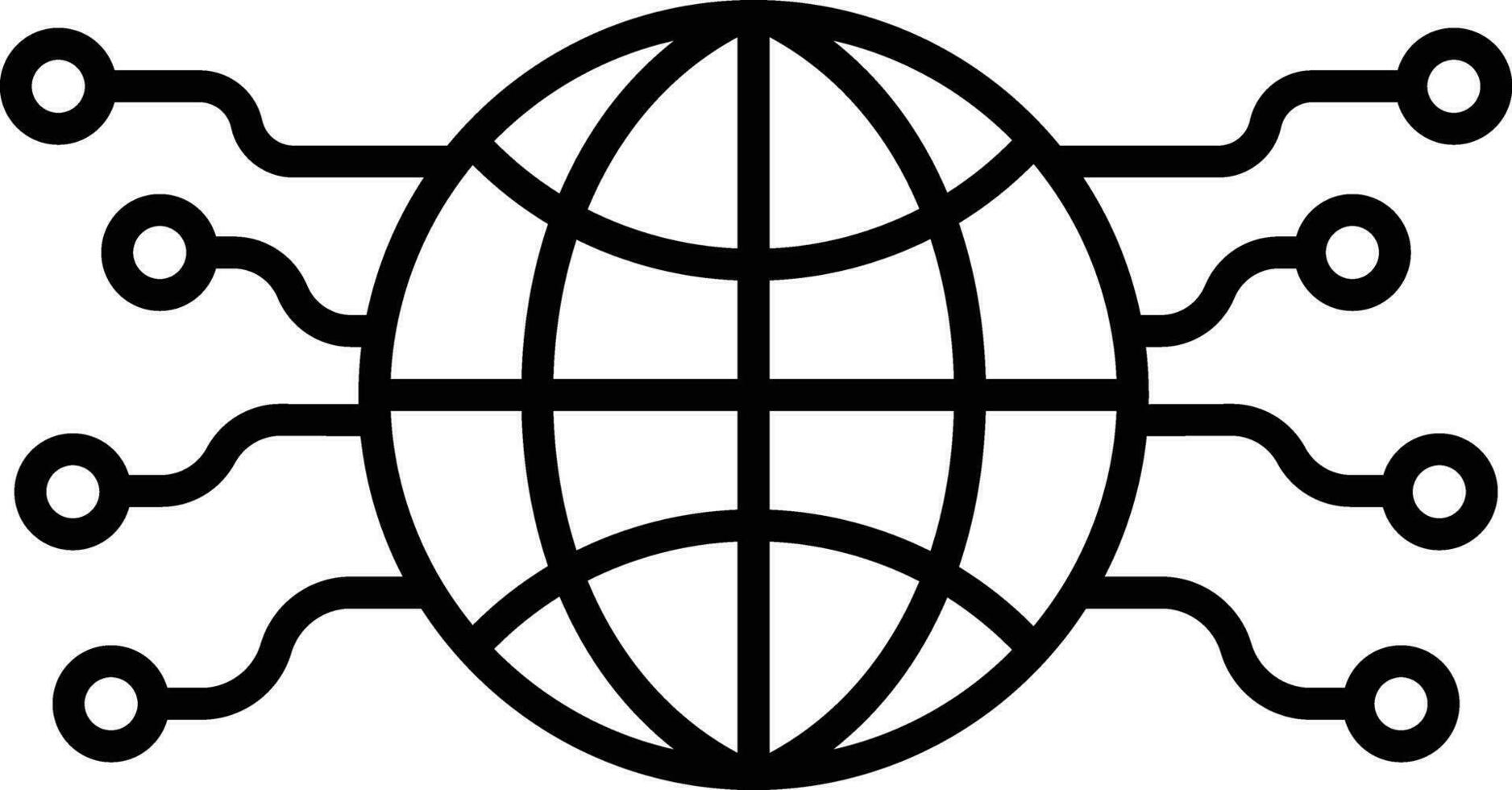 global tecnología contorno vector ilustración icono