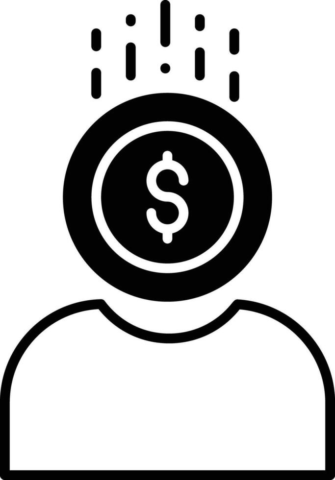 User solid glyph vector illustration