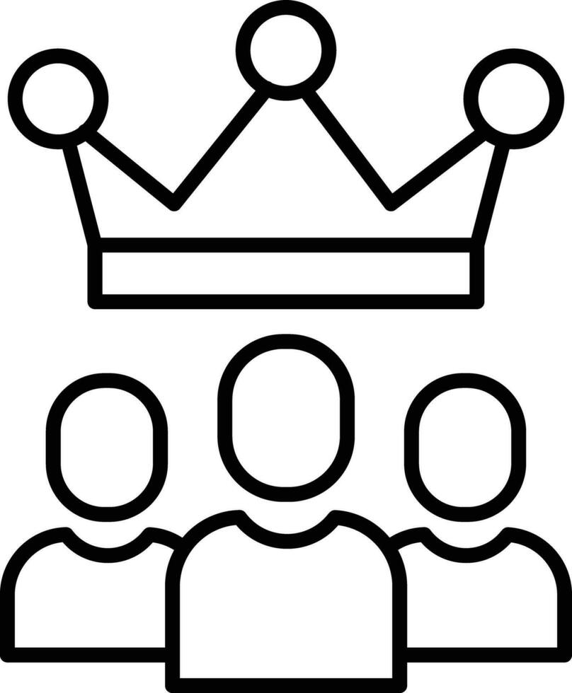 Customers king Outline vector illustration icon