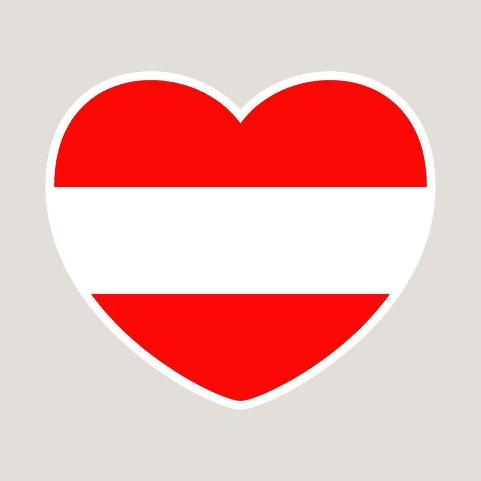 austria heart flag. vector illustration national flag isolated on light background