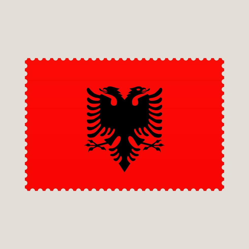 Albania bandera gastos de envío estampilla. vector ilustración nacional bandera aislado en ligero antecedentes