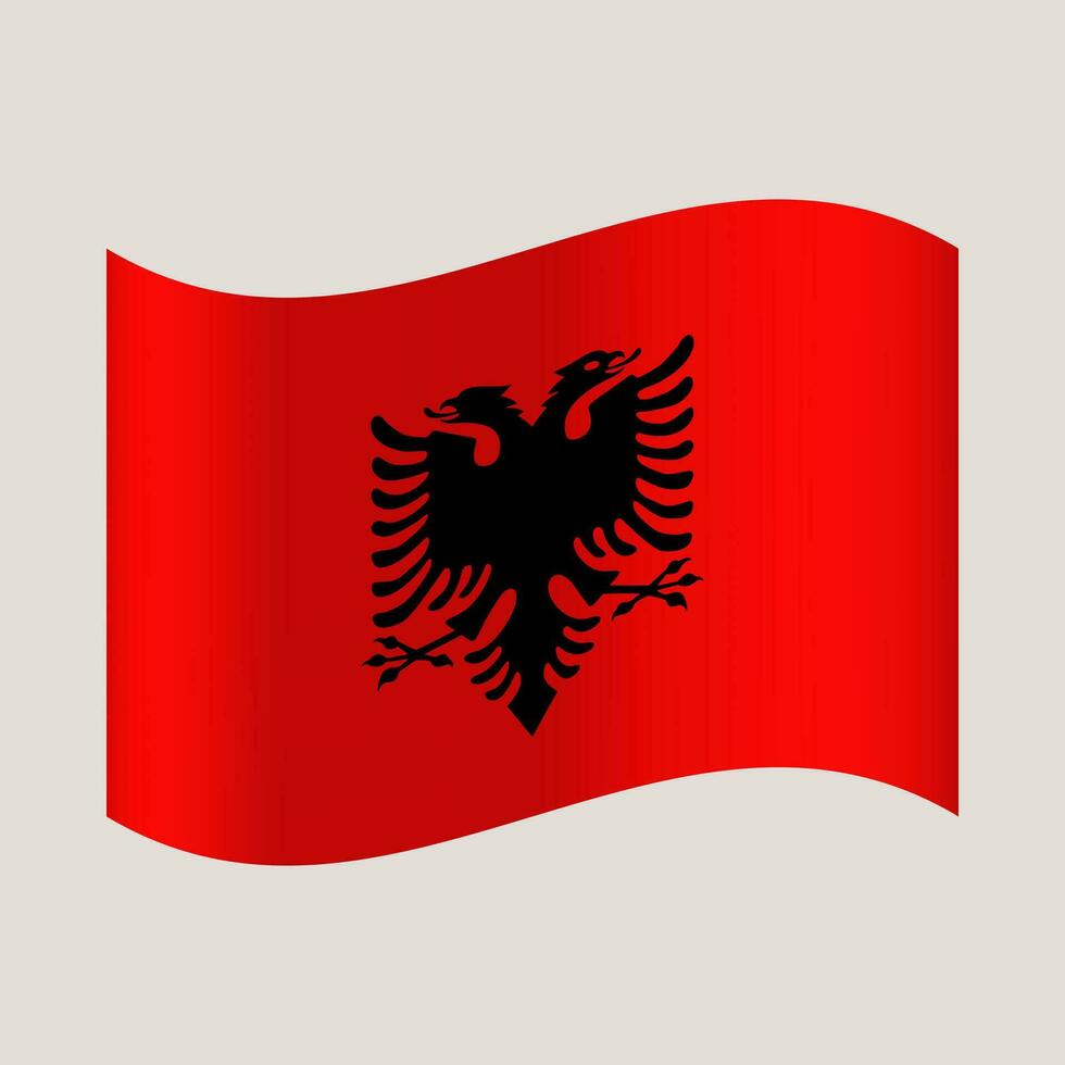 albania wavy flag. vector illustration national flag isolated on light background