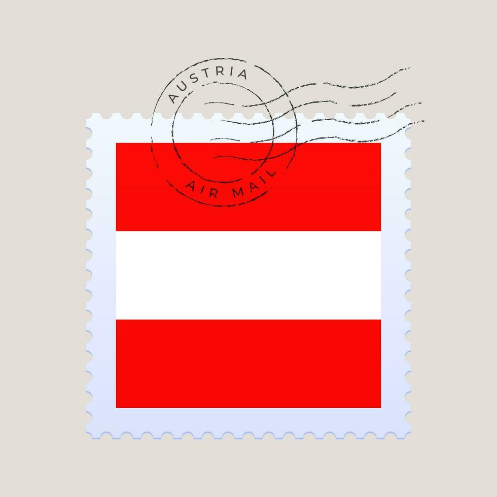 austria flag postage stamp. vector illustration national flag isolated on light background