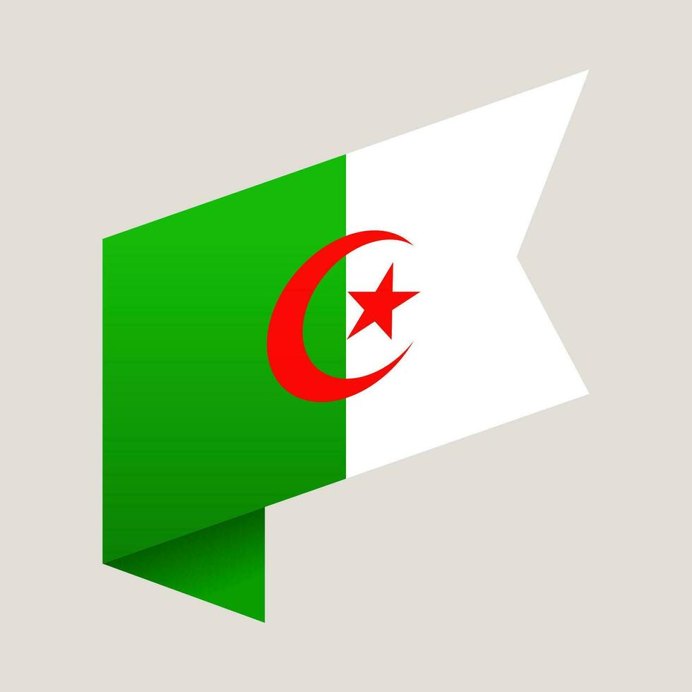 Argelia esquina bandera. vector ilustración nacional bandera aislado en ligero antecedentes