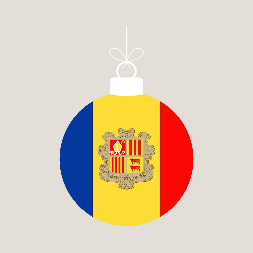 andorra Navidad pelota bandera. vector ilustración nacional bandera aislado en ligero antecedentes