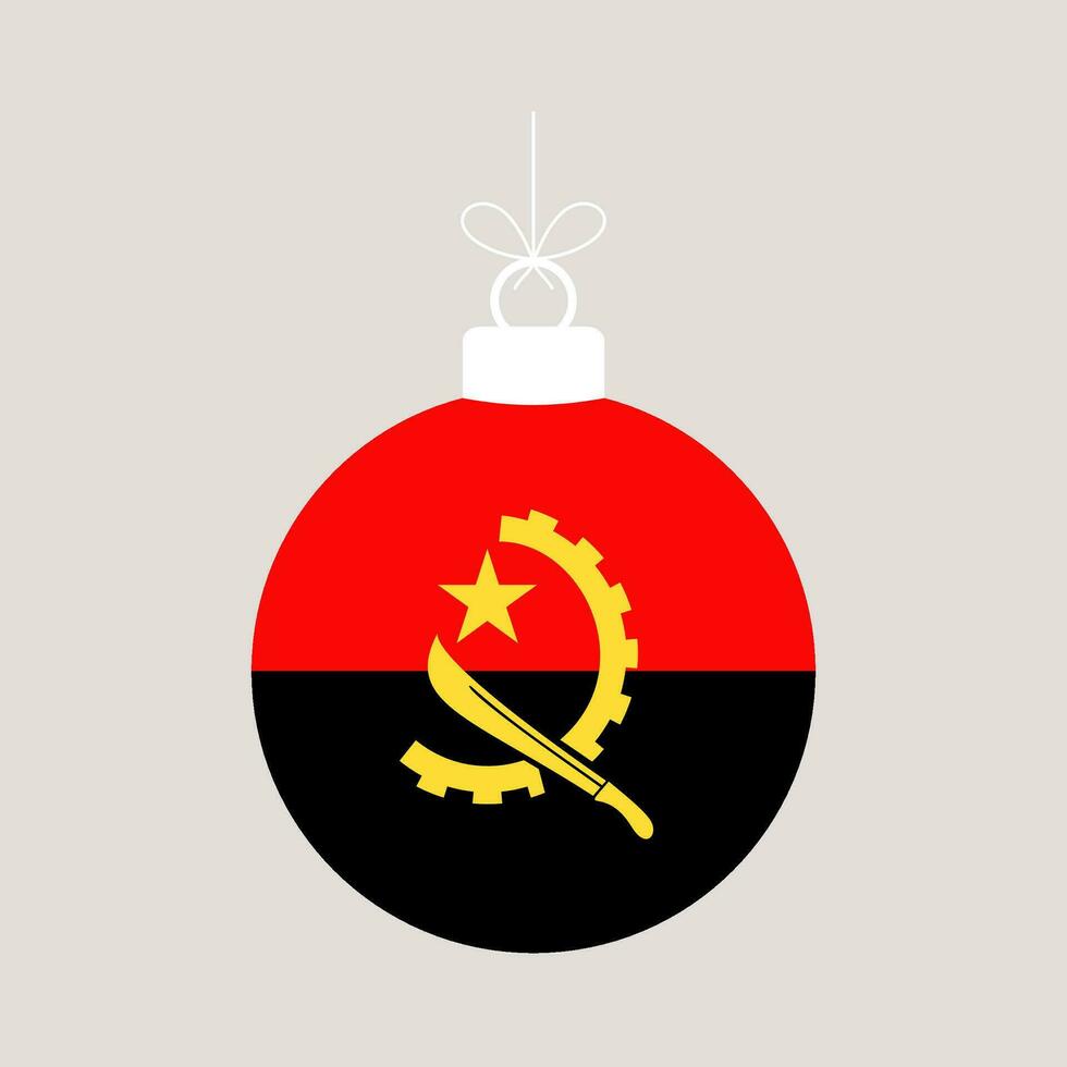 angola Navidad pelota bandera. vector ilustración nacional bandera aislado en ligero antecedentes