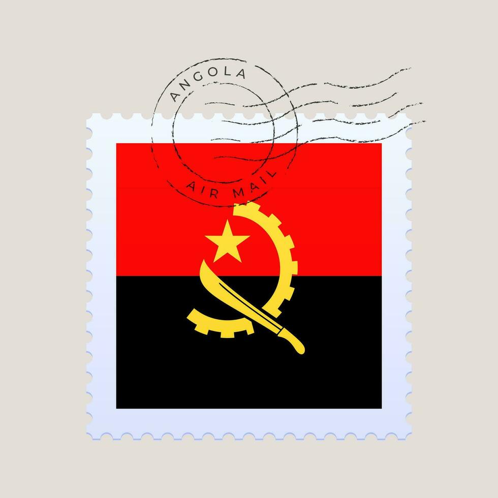 angola bandera gastos de envío estampilla. vector ilustración nacional bandera aislado en ligero antecedentes