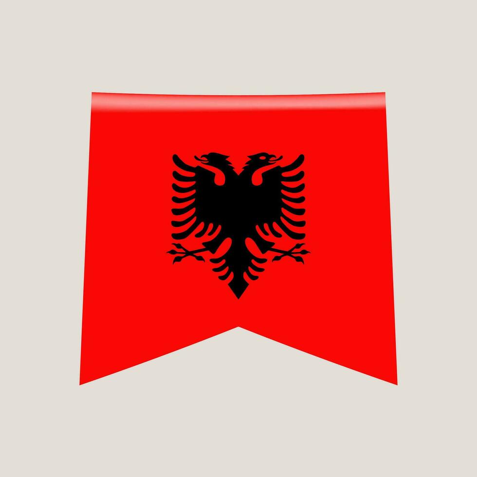 albania corner flag. vector illustration national flag isolated on light background