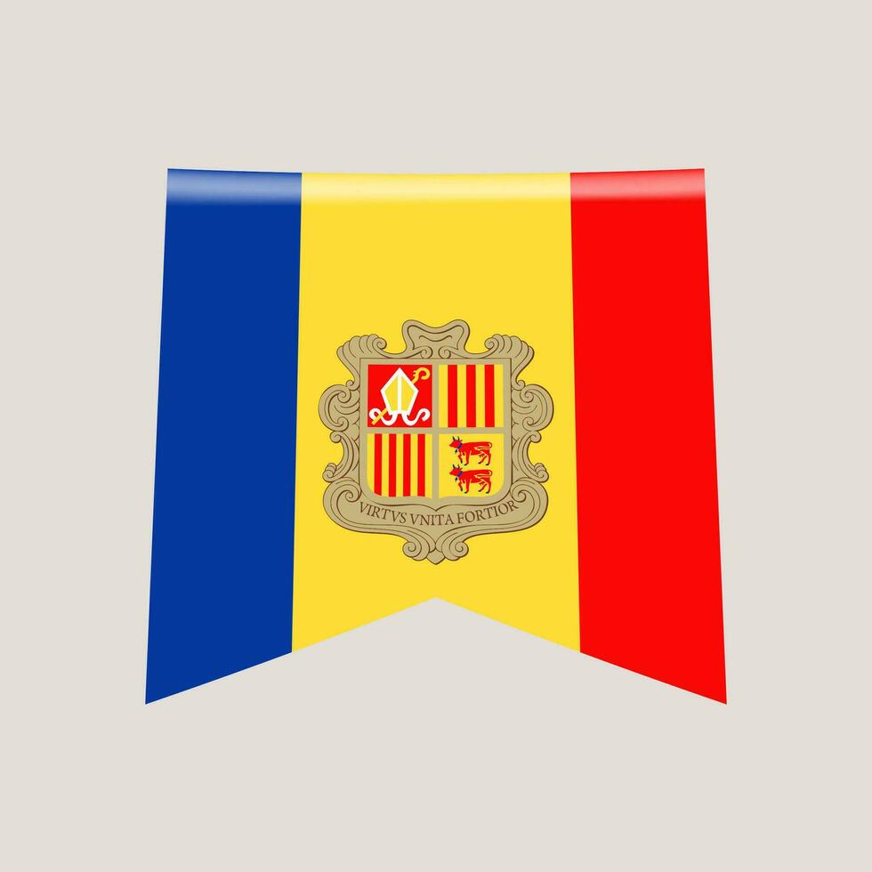 andorra corner flag. vector illustration national flag isolated on light background