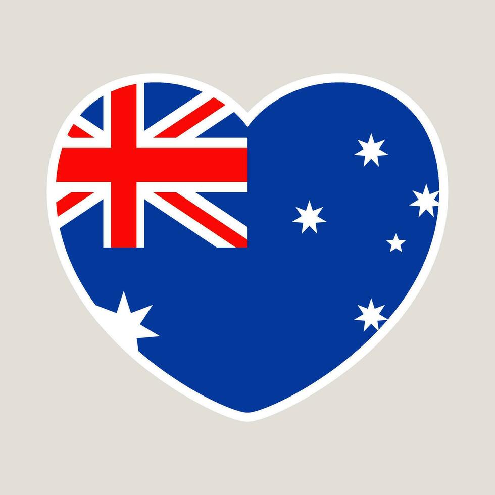 australia heart flag. vector illustration national flag isolated on light background