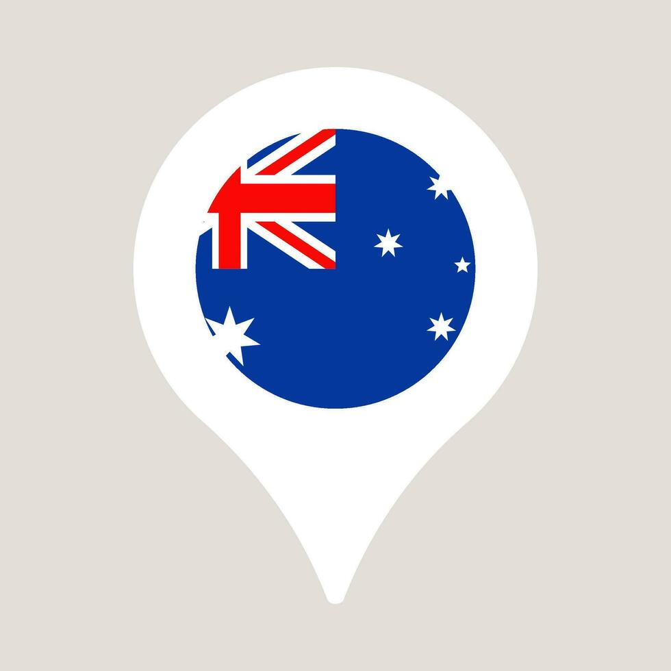 australia pin location flag. vector illustration national flag isolated on light background