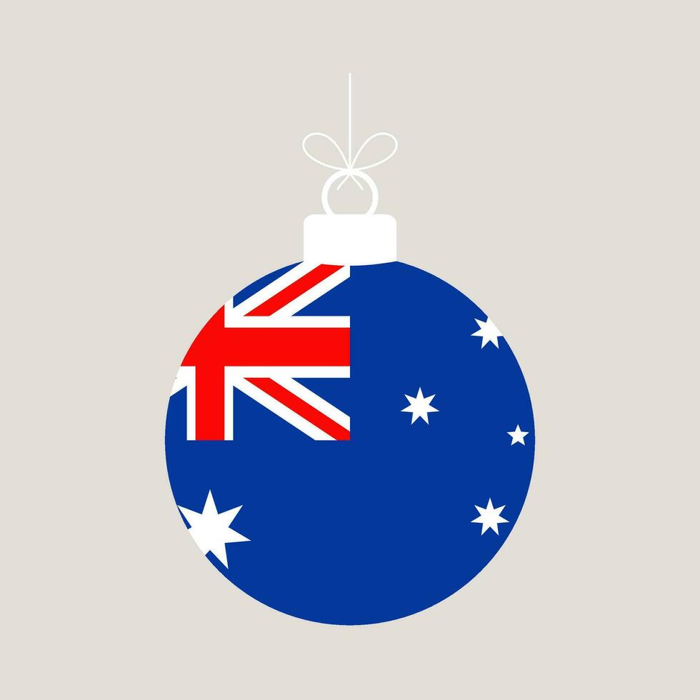 australia christmas ball flag. vector illustration national flag isolated on light background