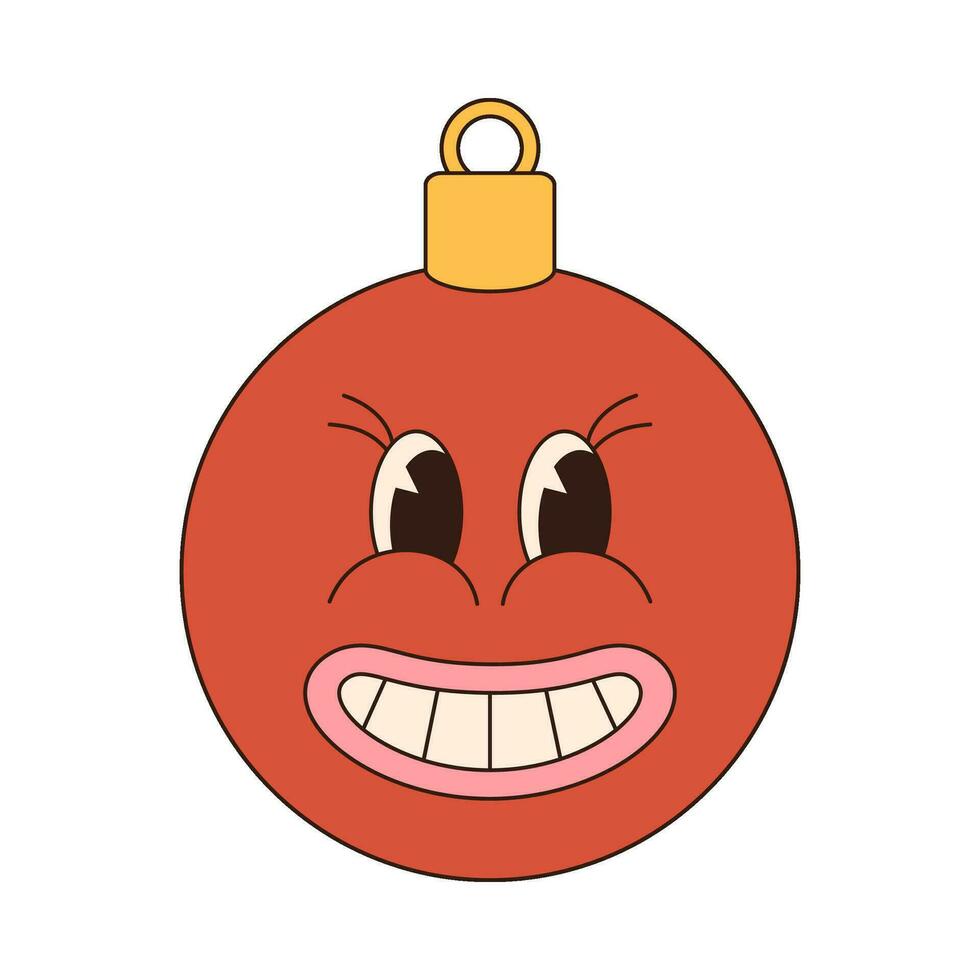 maravilloso retro Navidad pelota. alegre Navidad retro estilo vector ilustración icono