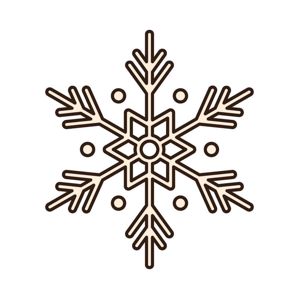 Retro snowflake. Merry christmas retro style vector illustration icon